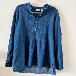 Vermont Country Store Women's Casual Blue Jean Shirt